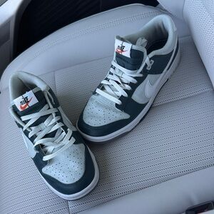 Nike Men's Dark Green and White Sneakers